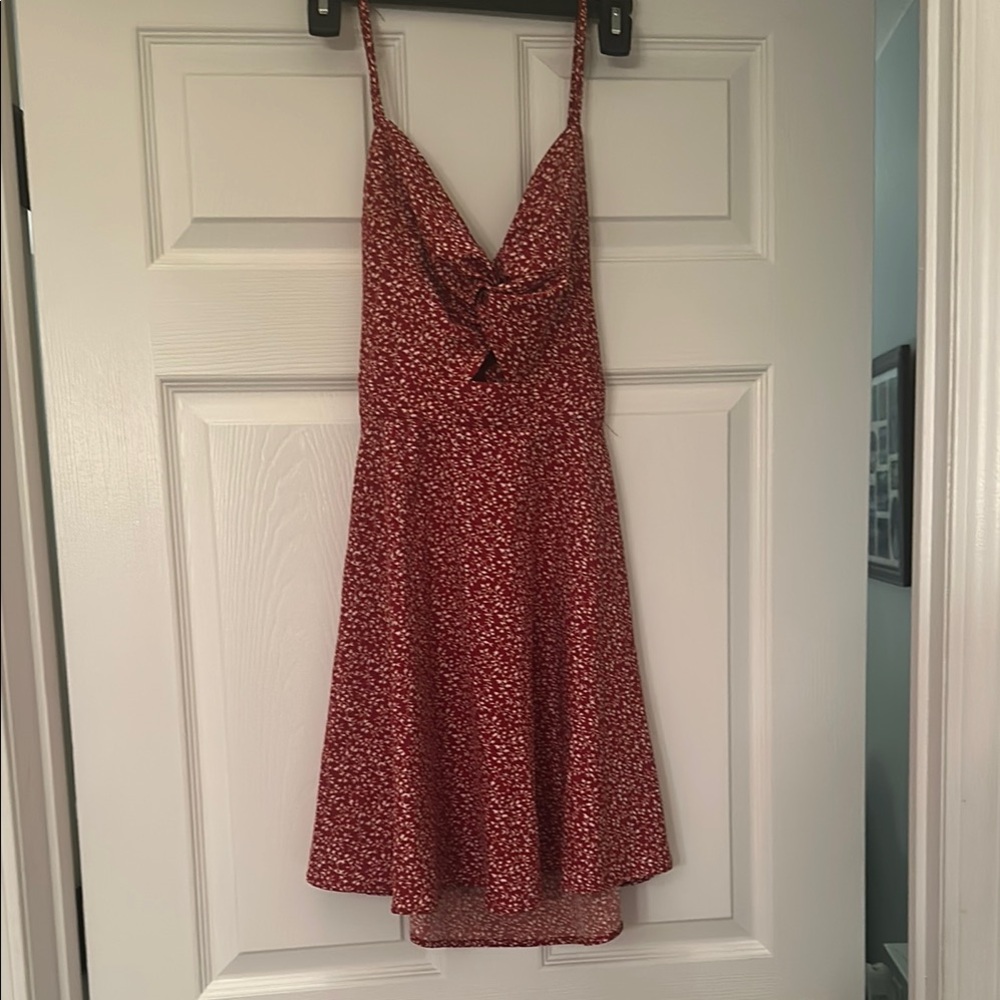 Red Floral Spaghetti Strap Dress